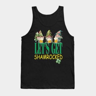 Lets Get Shamrocked Leprechauns Funny Clovers St Patrick's Day Tank Top